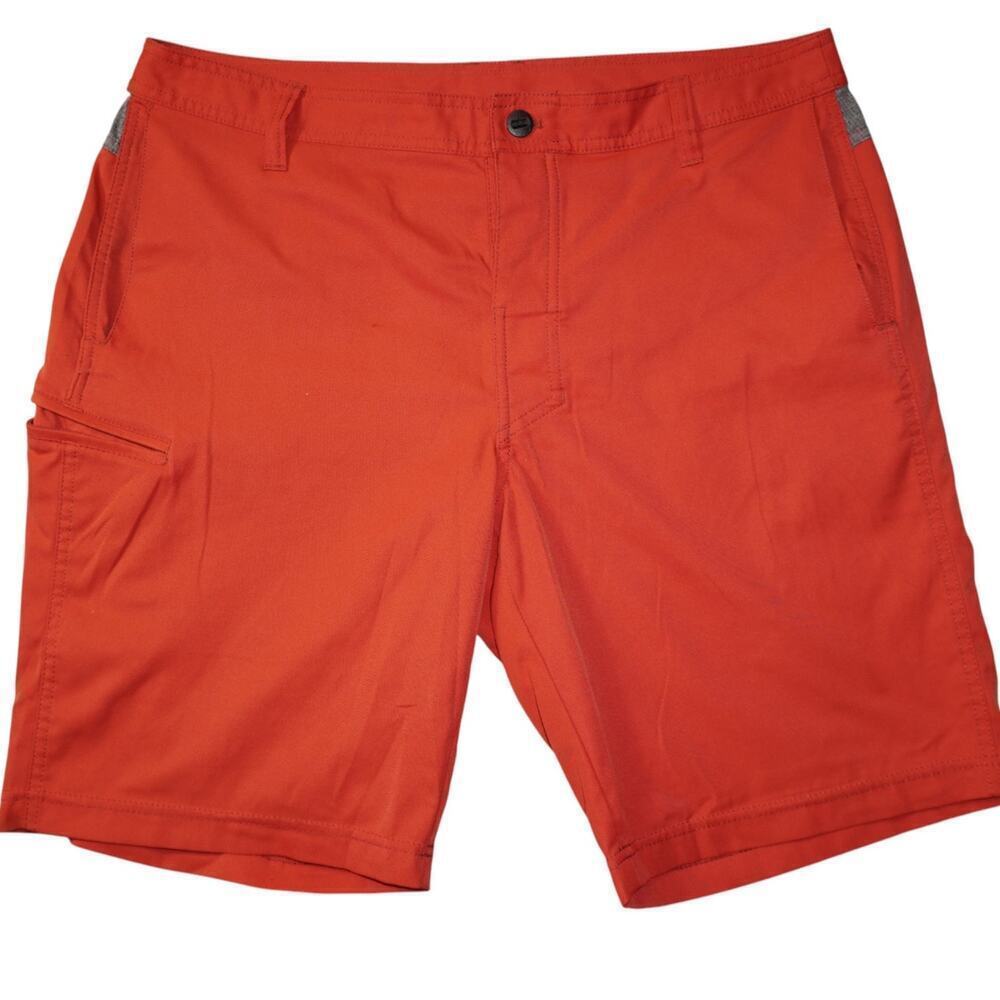 KÜHL Men’s Technical Hiking Shorts Orange Size 36 Outdoor Cargo Zip Pocket